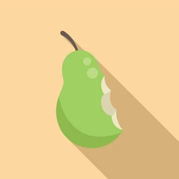 Pear waste icon flat vector. Trash food Stock Illustration