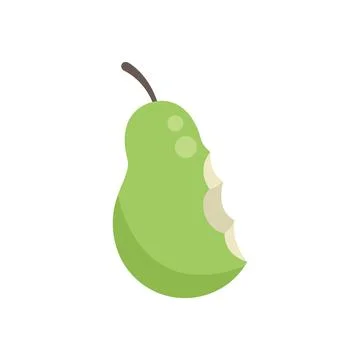 Pear waste icon flat vector. Trash food Stock Illustration