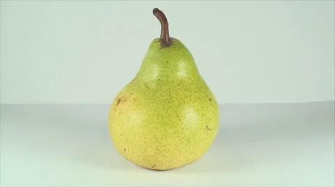 Pear On A White Surface, Fruit, Dessert, Delicious, Bio, Organic, Pan Stock-Footage 40616492