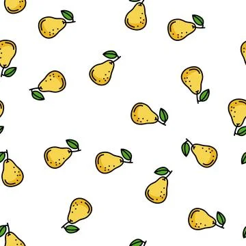 Pear whole one vector seamless pattern Stock Illustration