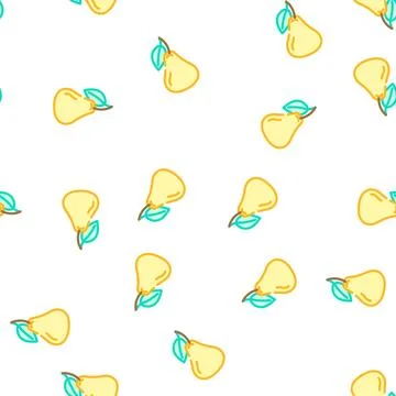 Pear whole one vector seamless pattern Stock Illustration