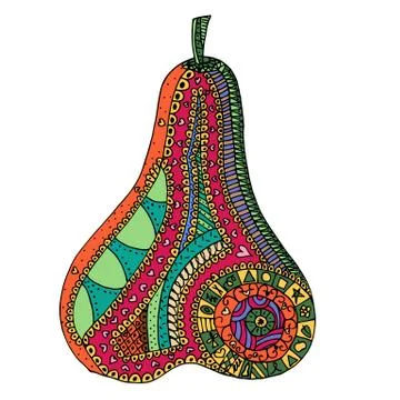 Pear zen tangle. Illustrazione stock