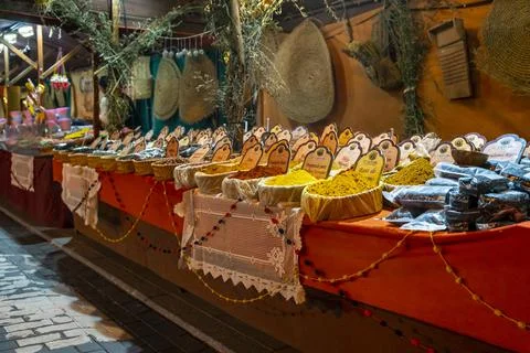 PEARANDA DE BRACAMONTE, SPAIN, August 22, 2021. Street stall selling a variet Stock Photos