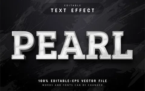 Pearl 3d text effect editable Stock Illustration