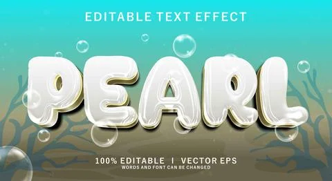 Pearl 3d vector text effect with modern style design Illustration