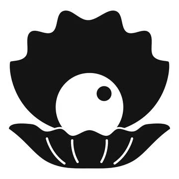 Pearl appearing from open oyster shell icon Stock Illustration