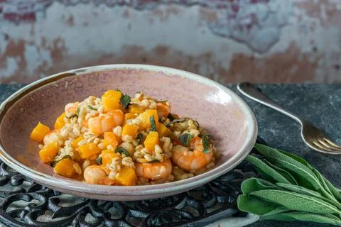 Pearl barley risotto Stock Photos