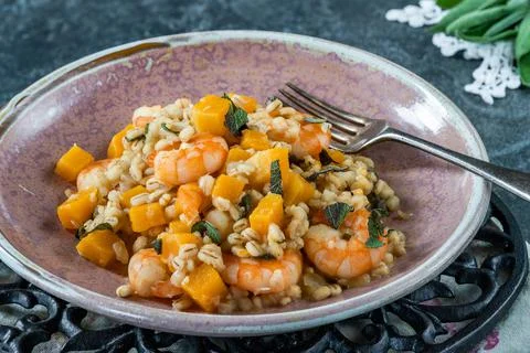 Pearl barley risotto Stock Photos