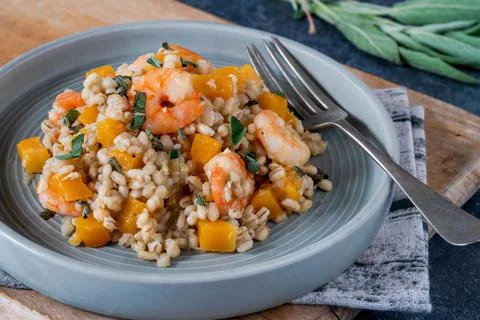 Pearl barley risotto Stock Photos