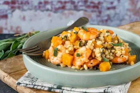 Pearl barley risotto Stock Photos