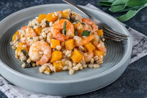 Pearl barley risotto Stock Photos