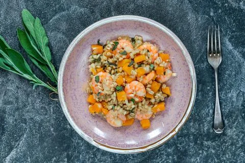 Pearl barley risotto Stock Photos