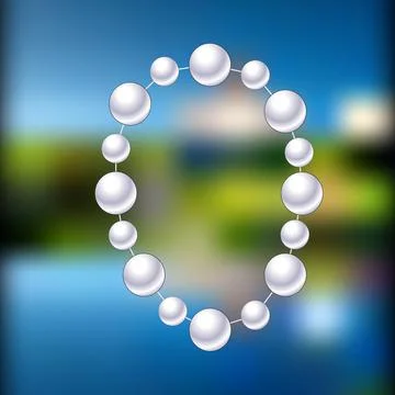 Pearl beads. Illustrazione stock