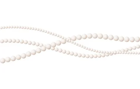 Pearl beads, set of beads of different thickness made of pearls isolated on.. Stockillustratie