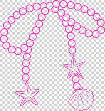 Pearl Bow Shell Girly Summer Bow Doodle Outline Hand Drawn Stock Illustration