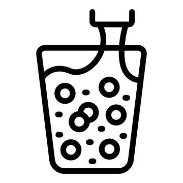 Pearl bubble tea shake icon outline vector. Asian tea smoothie drink Illustrazione stock