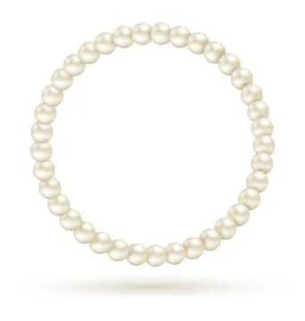 Pearl circle like frame isolated on white Stock Illustration