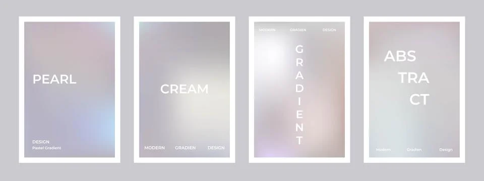 Pearl cream gradient background set. Simple beige silk soft poster. Modern .. Stock Illustration