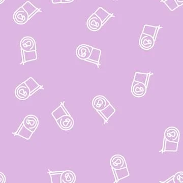 Pearl cups line vector seamless pattern Stock Illustration