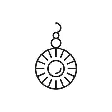 Pearl Earing Circle Thin Line Icon Illustration Design Ilustração Stock