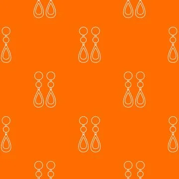 Pearl earrings pattern vector orange 스톡 일러스트