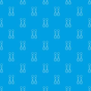 Pearl earrings pattern vector seamless blue Stock Illustration