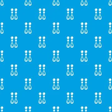 Pearl earrings pattern vector seamless blue Stock Illustration
