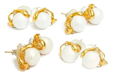 Pearl earrings Stock Photos