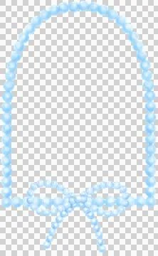 Pearl Frame Arch Modern shape with ribbon bow watercolor Stock Illustration