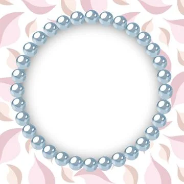 Pearl frame on textured background. Stock Illustration