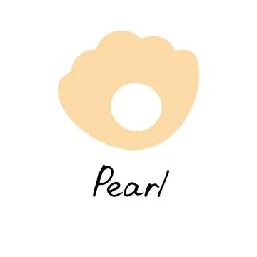 Pearl icon. Hand drawn shell sign. Simple icon for web and print. Vector illu Stock Illustration