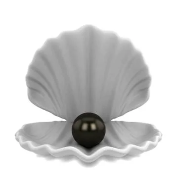 Pearl inside seashell Stock Illustration