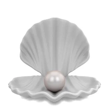 Pearl inside seashell Stock Illustration