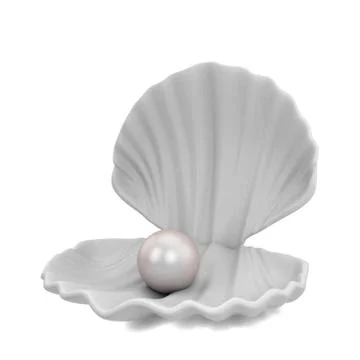 Pearl inside seashell Illustrazione stock