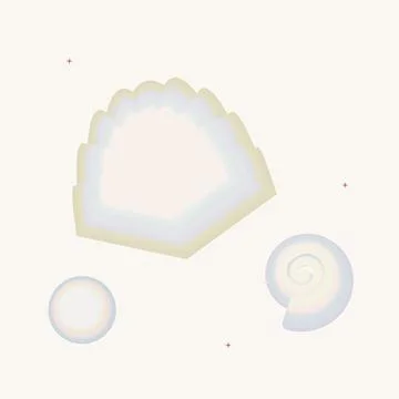 Pearl inspired concentric shell graphic object. Pearlescent inspired abstract 库存插图