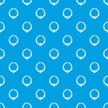Pearl necklace pattern seamless blue Illustrazione stock