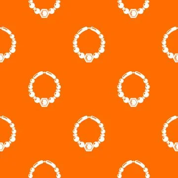 Pearl necklace pattern vector orange イラスト素材