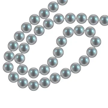 Pearl necklace on a white background. Vector illustration. Stock Illustration