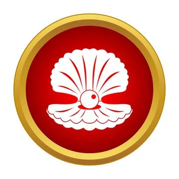 Pearl in open shell icon design Illustrazione stock