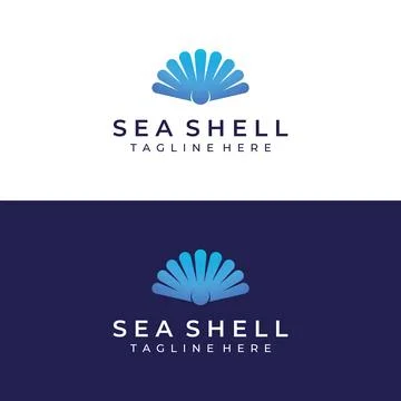Pearl sea shell logo, with vector illustration design editing. Stock Illustration