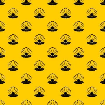 Pearl in a sea shell pattern Illustrazione stock