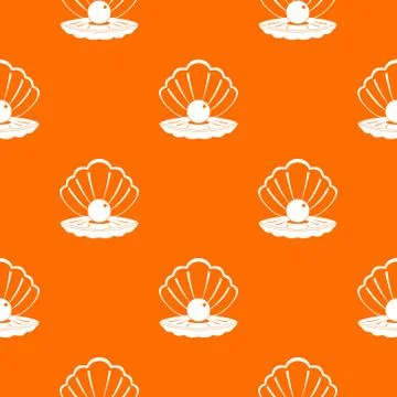 Pearl in a sea shell pattern seamless Illustrazione stock