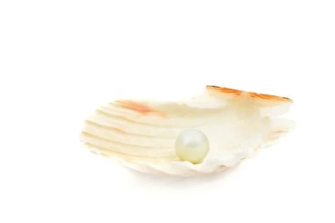 Pearl in sea shell Foto stock