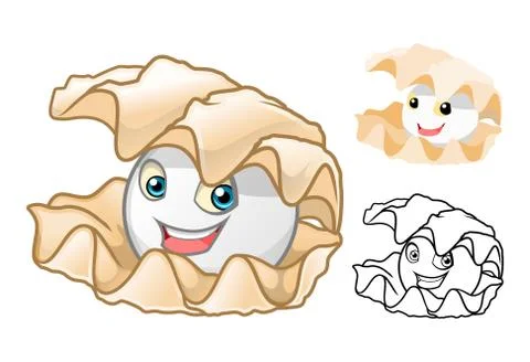 Pearl Shell Cartoon Character Stock Illustration