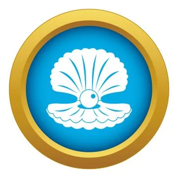 Pearl in a shell icon blue vector isolated Illustrazione stock