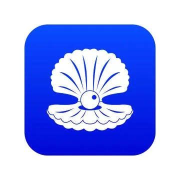 Pearl in a shell icon digital blue Illustrazione stock