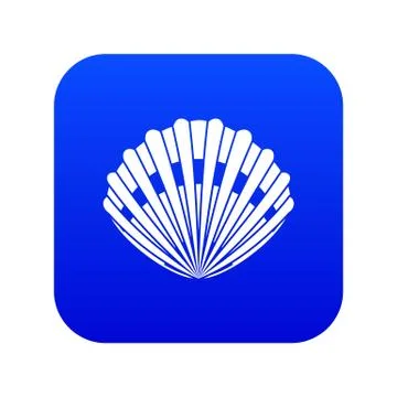 Pearl shell icon digital blue Illustrazione stock