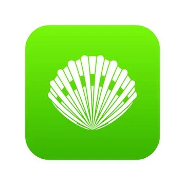 Pearl shell icon digital green Illustrazione stock