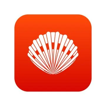 Pearl shell icon digital red Illustrazione stock