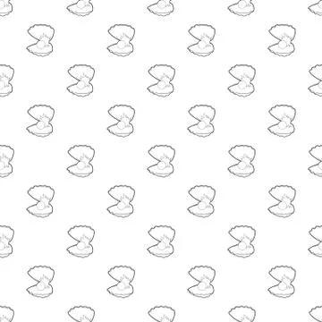 Pearl shell icon outline Illustrazione stock